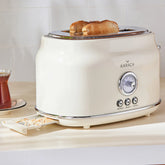 Karaca Retro Broodrooster met 2 Sneden Crème
