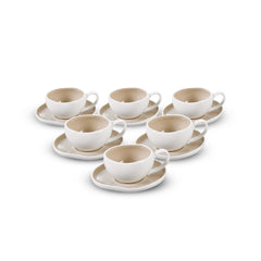 BRICARD BARLES ESPRESSOSET WIT-TAUPE 12-DELIG
