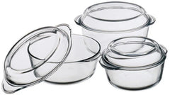 Borcam – Ronde Ovenschalen – Met deksel – Set van 3