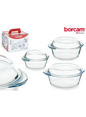 Borcam – Ronde Ovenschalen – Met deksel – Set van 3