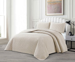 LAVELLA HAVIN BEDSPREI SET | 240X250 CM BEIGE 3-DELIG