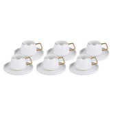Karaca Streamline Saturn koffiekopjesset voor 6 personen 90 ml, goud