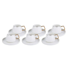 Karaca Streamline Saturn koffiekopjesset voor 6 personen 90 ml, goud