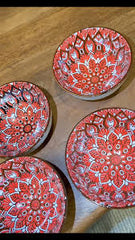 Turkse schalen set van 4 rood