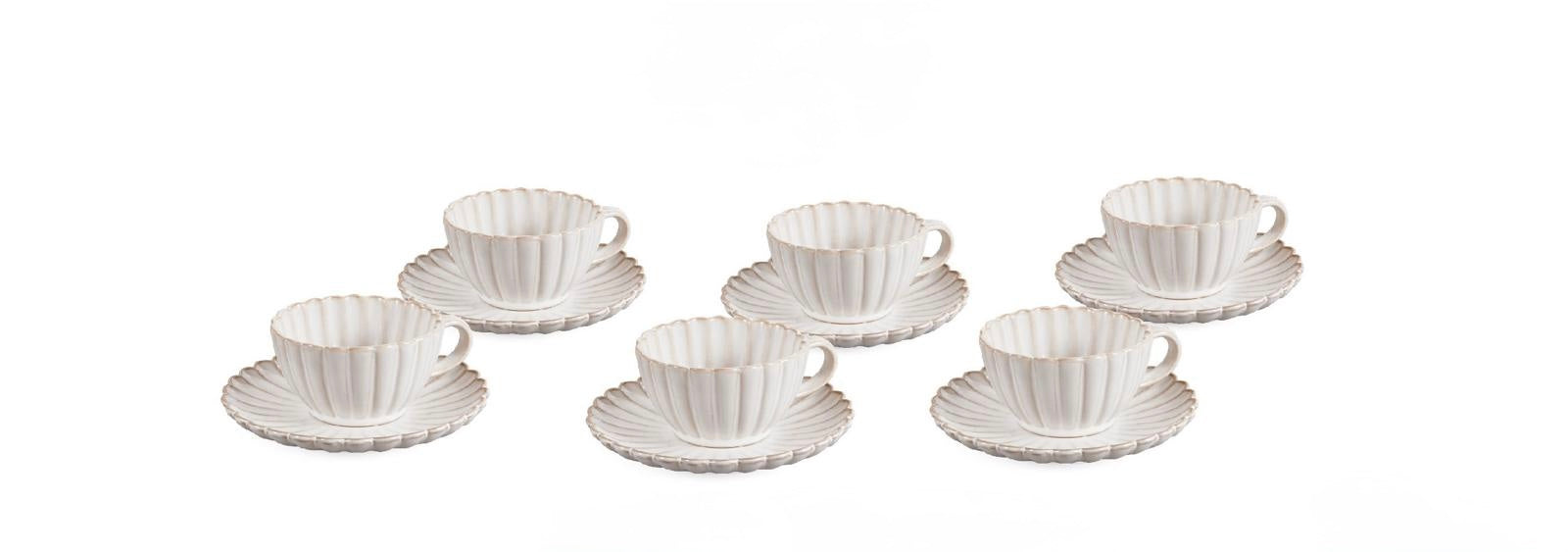 Bloomy 12- Delige Koffie-Theekopjes voor 6 persoon