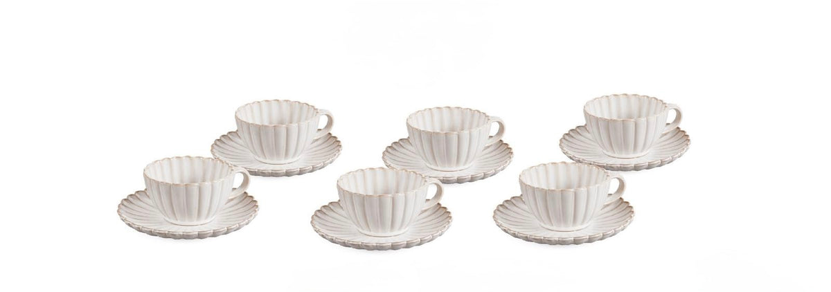 Bloomy 12- Delige Koffie-Theekopjes voor 6 persoon