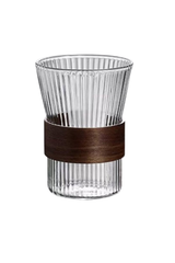 BAVARY Collection Bamboo Lines – 7-delige Glazen Set met Karaf met Houten Deksel