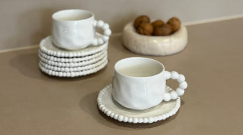 Pearly 12- Delig Koffie-Theekopjes voor 6 persoon
