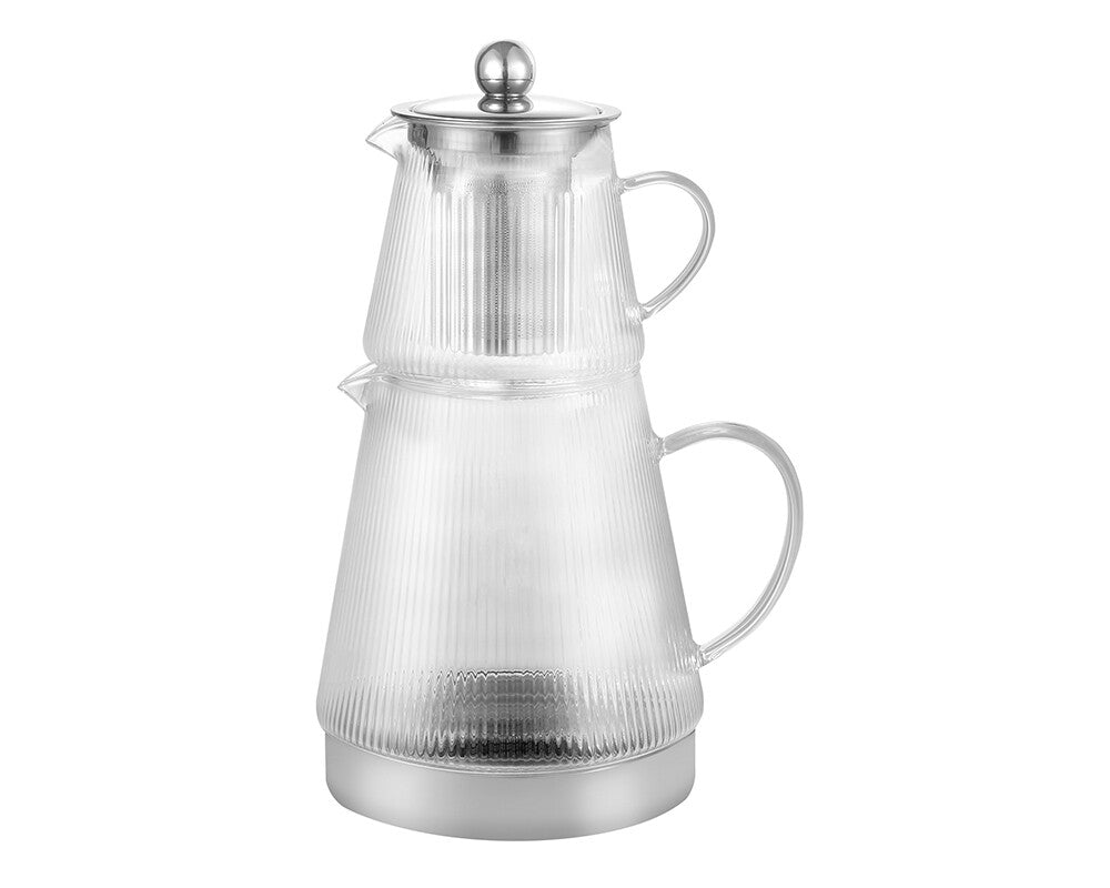 Dubbele glazen Theepot
