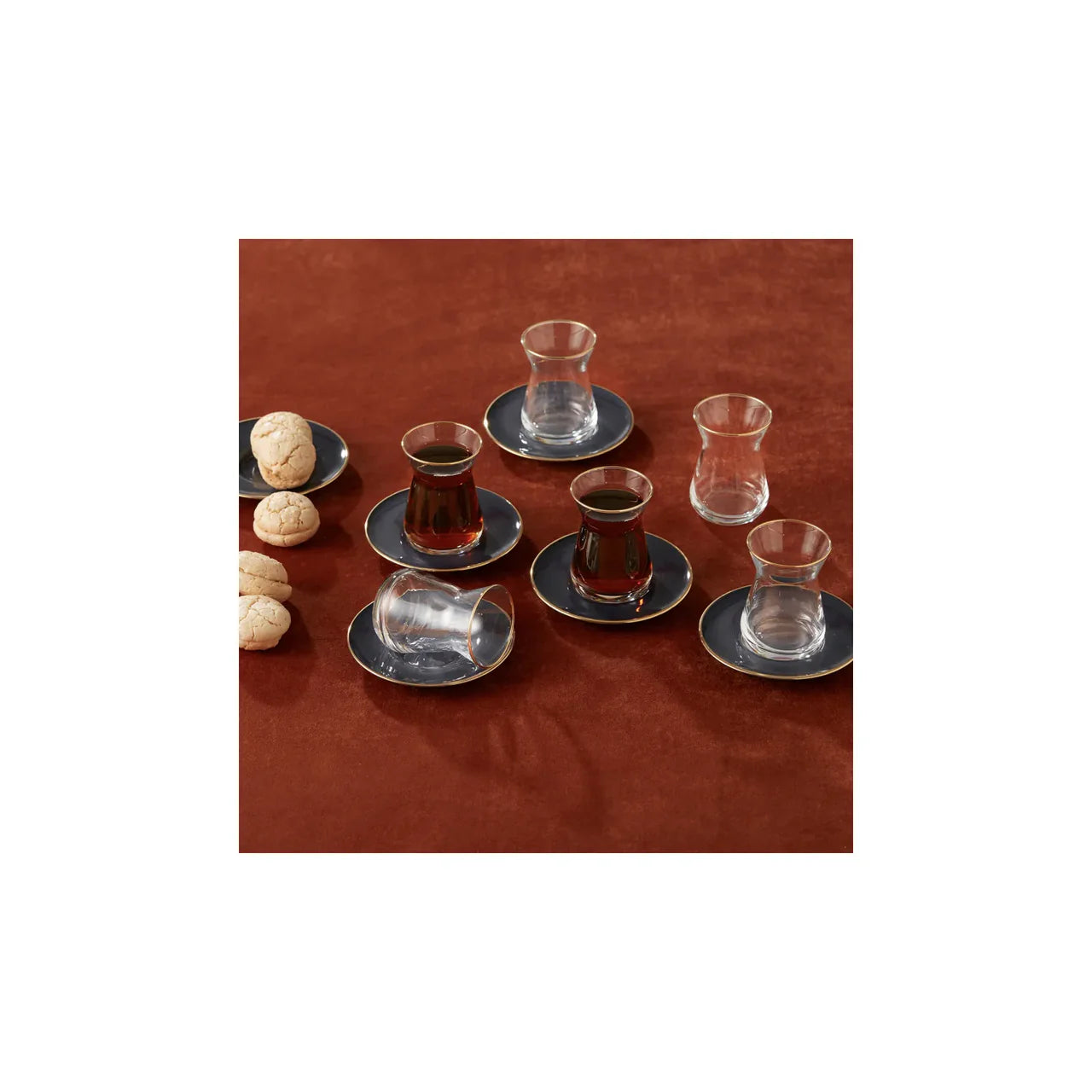 Karaca Retro antraciet theeservies voor 6 personen