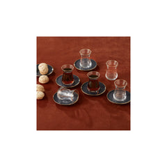 Karaca Retro antraciet theeservies voor 6 personen