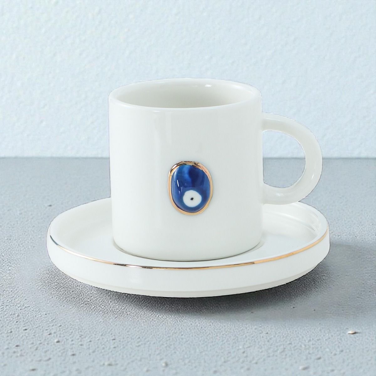 BRICARD HATIRA ESPRESSOSET WIT-GOUD 12-DELIG