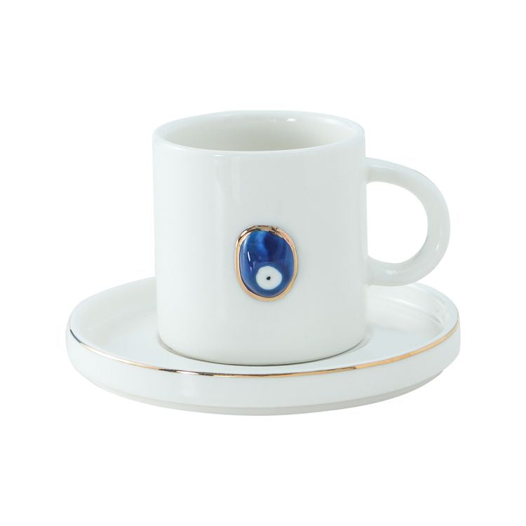 BRICARD HATIRA ESPRESSOSET WIT-GOUD 12-DELIG