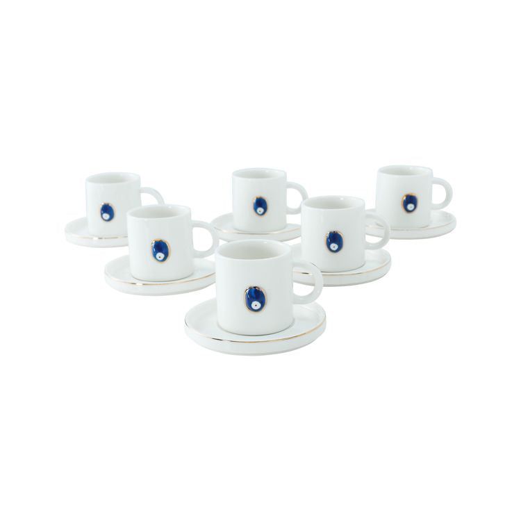 BRICARD HATIRA ESPRESSOSET WIT-GOUD 12-DELIG