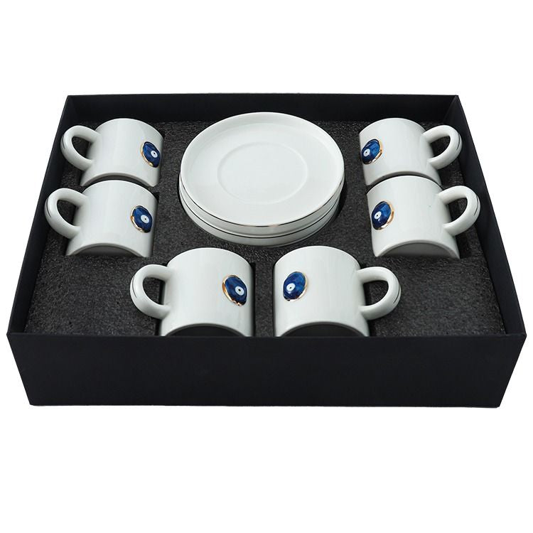 BRICARD HATIRA ESPRESSOSET WIT-GOUD 12-DELIG