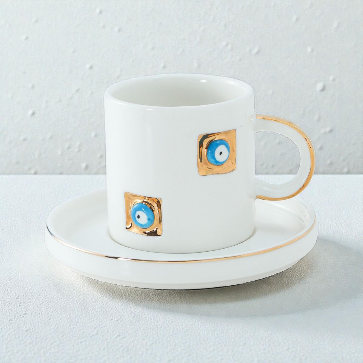BRICARD YADIGAR ESPRESSOSET  WIT-GOUD 12-DELIG