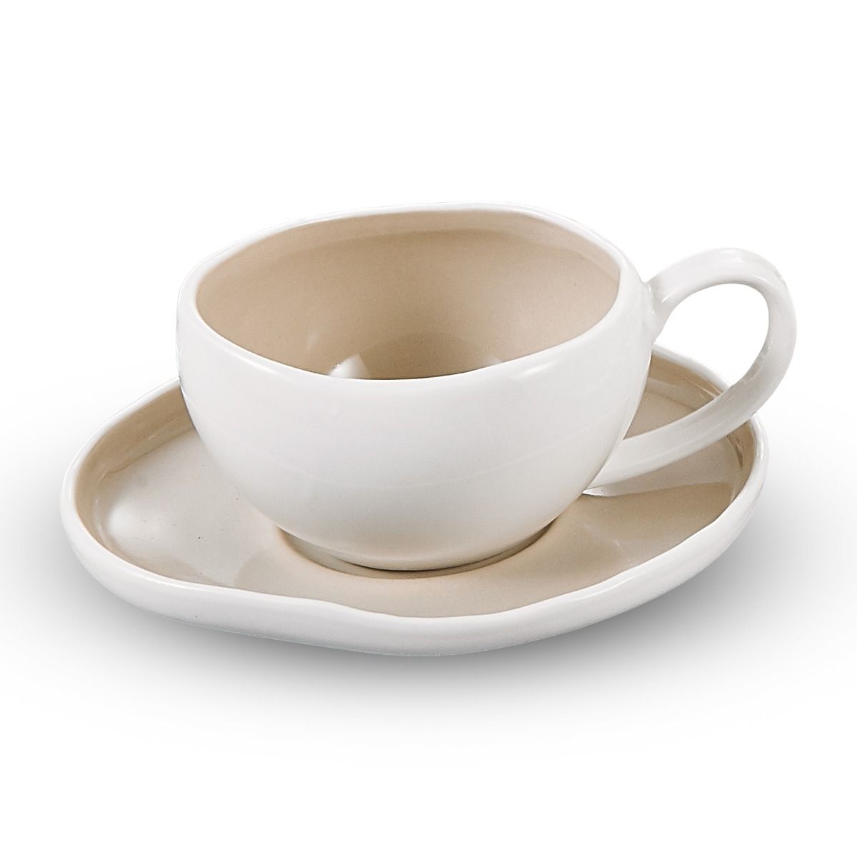 BRICARD BARLES ESPRESSOSET  WIT-TAUPE 12-DELIG