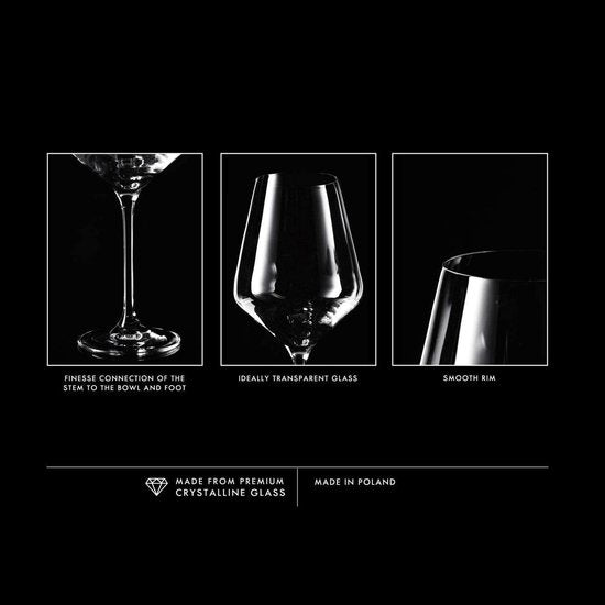 Rode Wijnglazen Set van 6 Avant-Garde Collectie - Kristalglas
