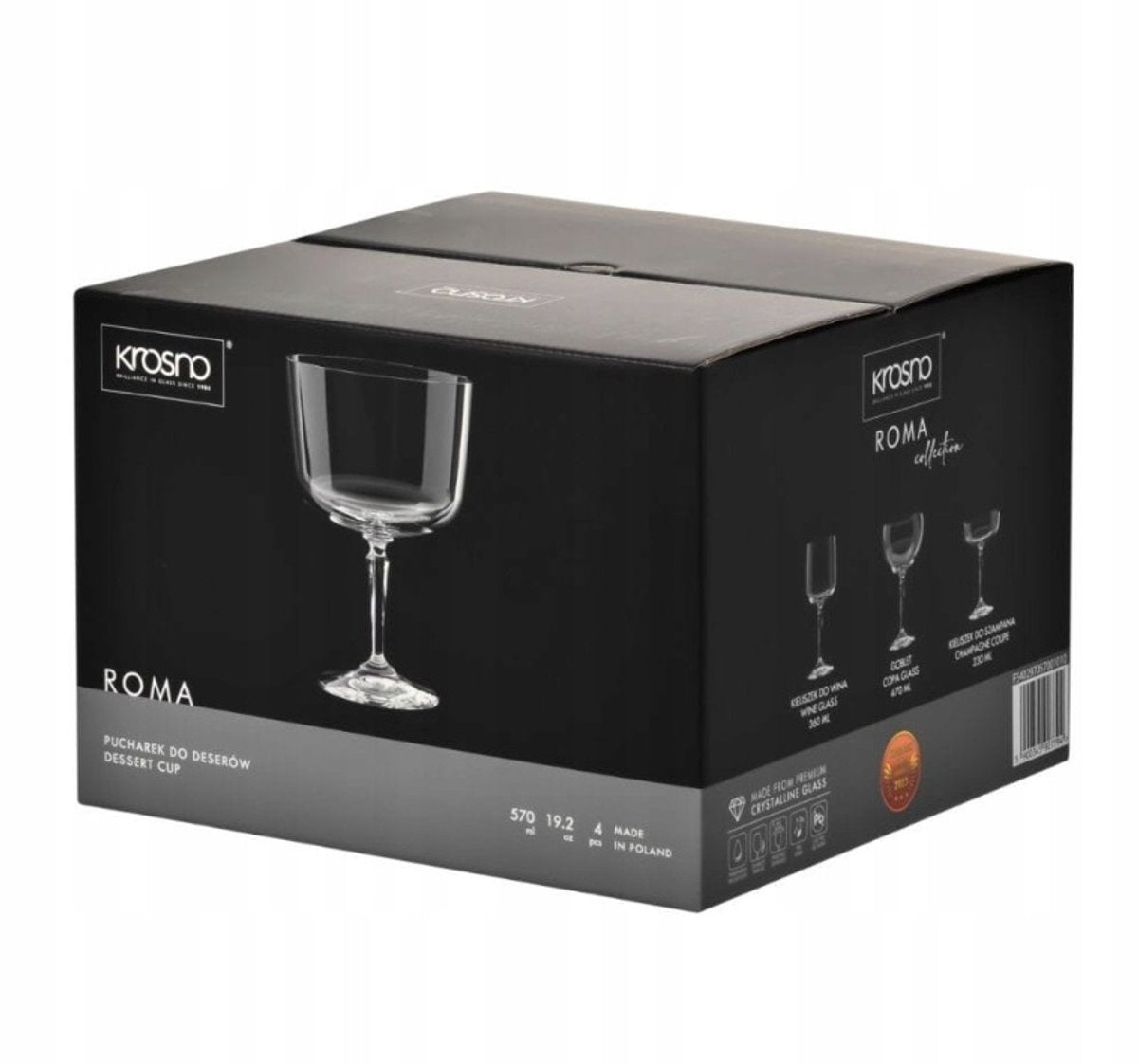 Roma coupe voor ijs en desserts - serveerschalen - amuseschaal - inhoud 570ml - 4 stuks - kristalglas