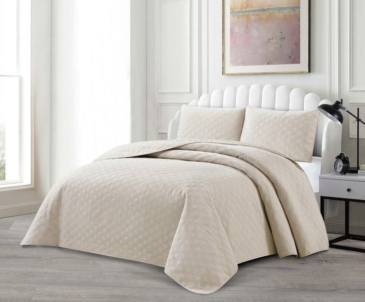 LAVELLA HAVIN BEDSPREI SET | 240X250 CM BEIGE 3-DELIG