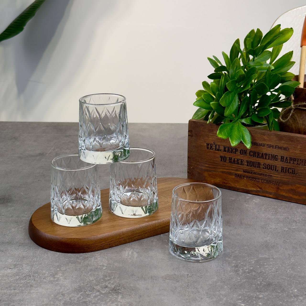 Leafy 100cc glas set van 4