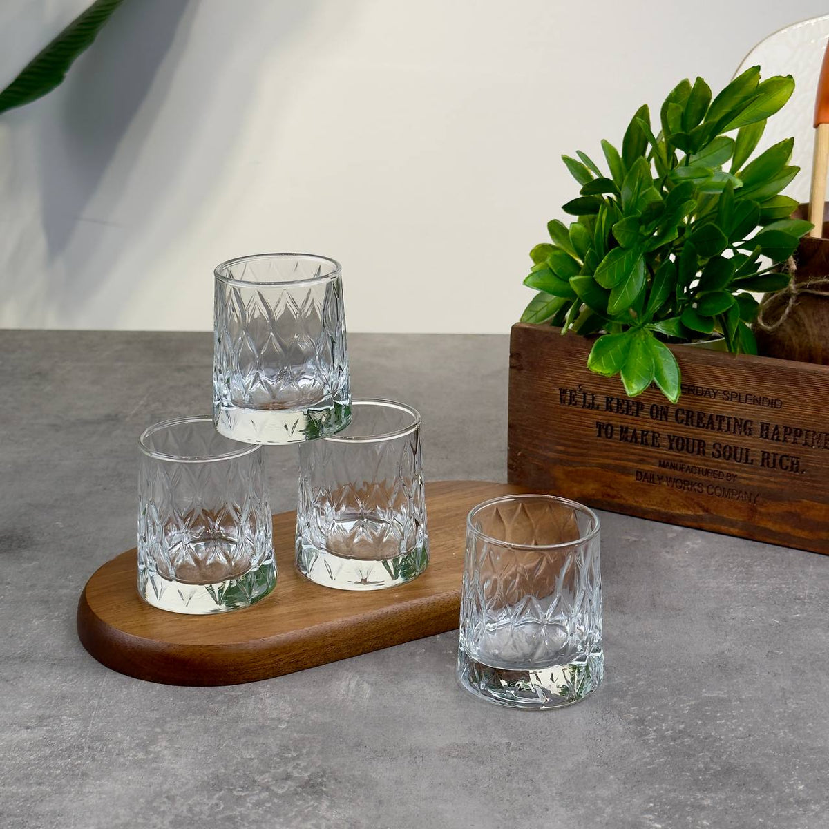 Leafy 100cc glas set van 4