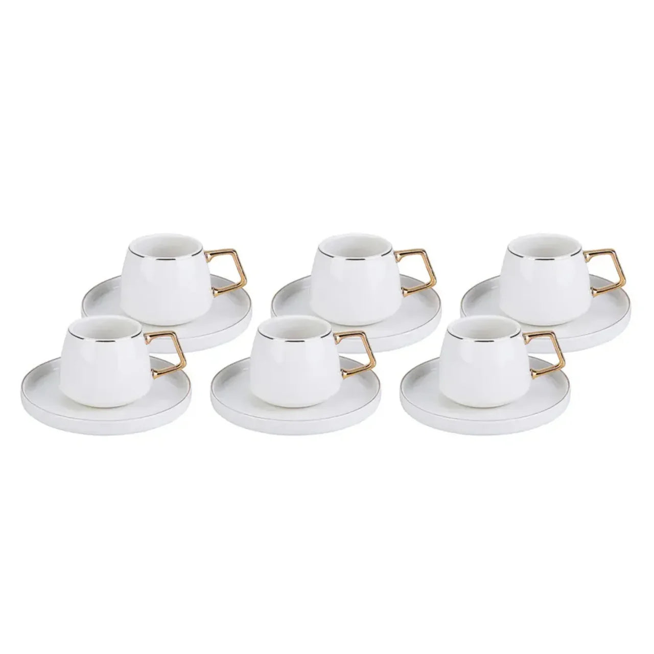 Karaca Streamline Saturn koffiekopjesset voor 6 personen 90 ml, goud