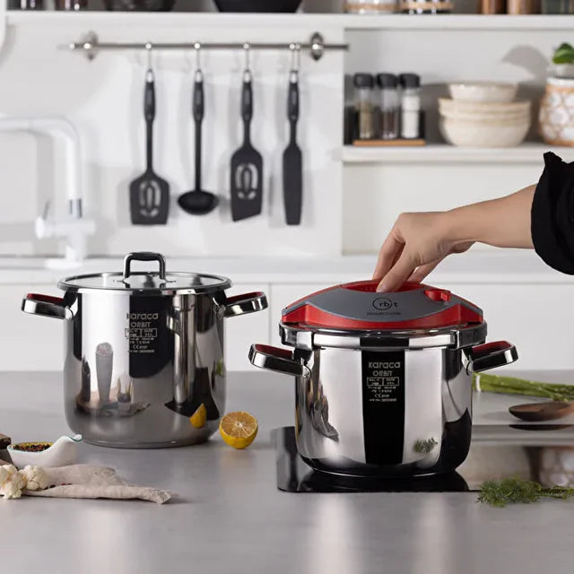 Karaca Orbit Pressure Cooker Set 6+8 L Red